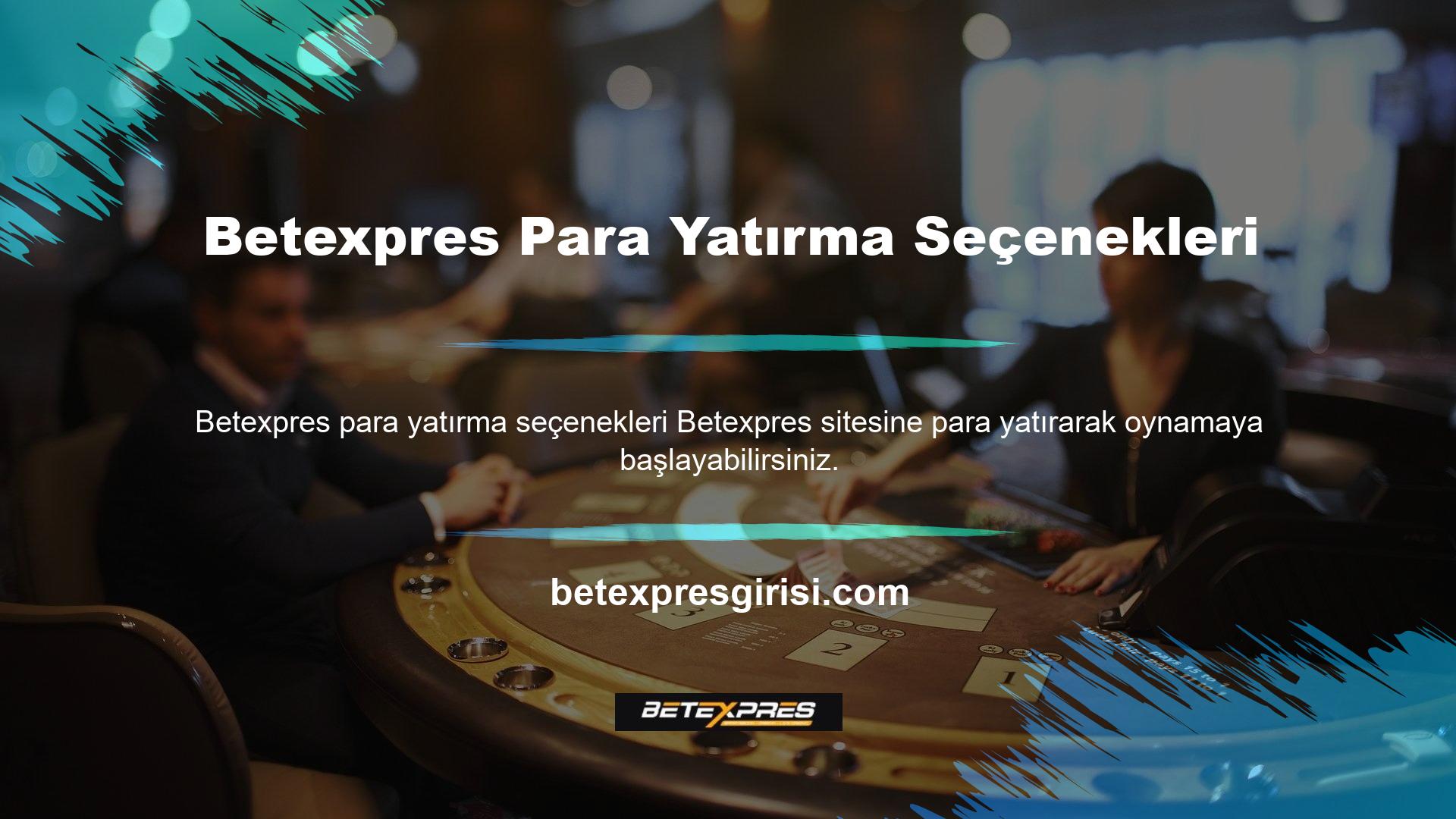 Betexpres para yatırma seçenekleri sitede mevcuttur ve çoğu ödeme yöntemi önemli miktarda kazançla sonuçlanabilir